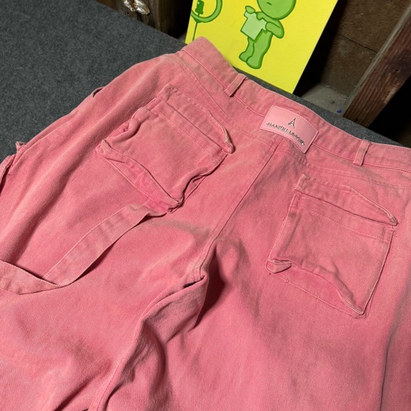 Maniere De Voir Pink Cargo Pants Womens 12 Utility Rave Streetwear Y2K Grunge - Picture 8 of 14